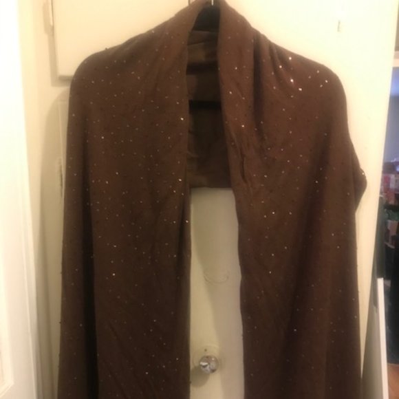 Sequined knit and fabric reversible 82" shawl  UGC - Picture 1 of 6